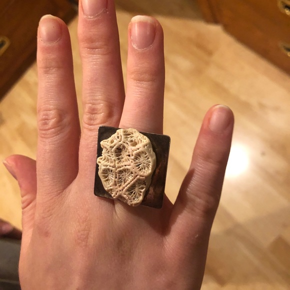 Aleksandra Jozefiak Jewelry - NEW STERLING Silver Fossil Ring/pendant set